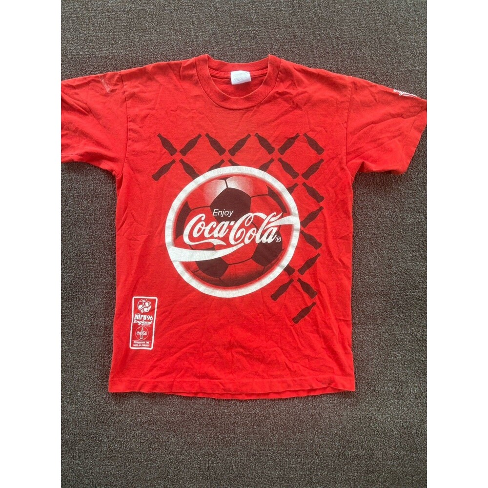 Vintage 1996 UEFA Euro 96‎ England Coca-Cola Sponsor T-Shirt Size Medium